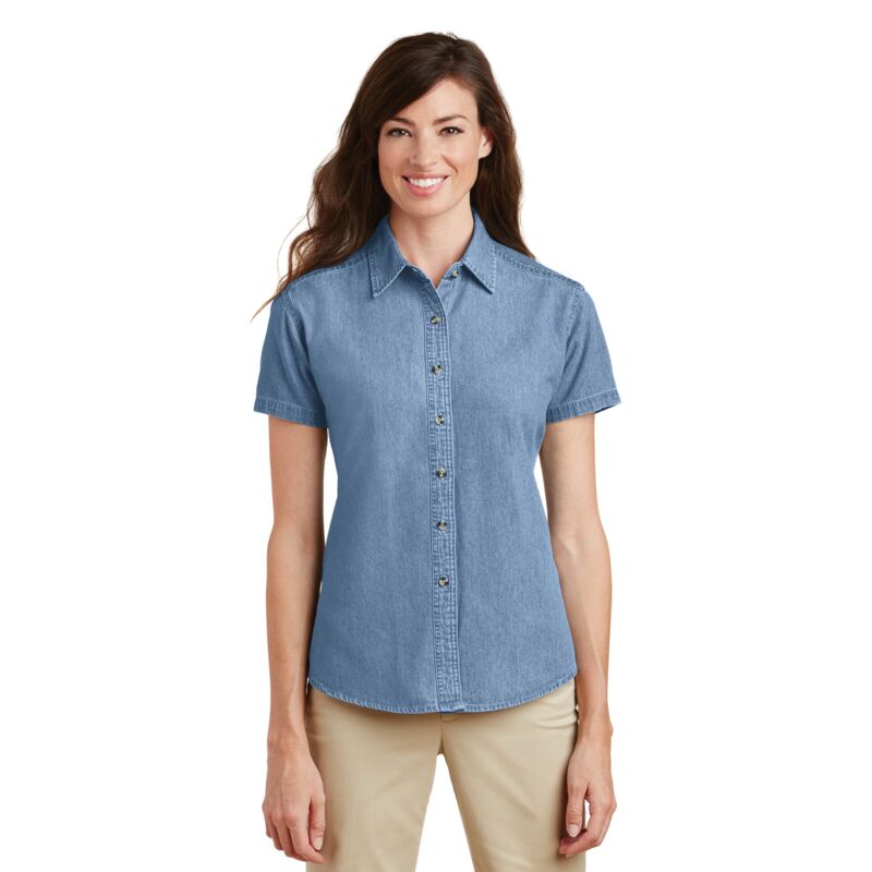 Women's Short Sleeve Value Denim Shirt Thumbnail