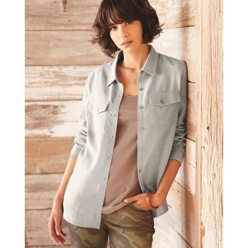 Women's Solid Flannel Shirt Thumbnail